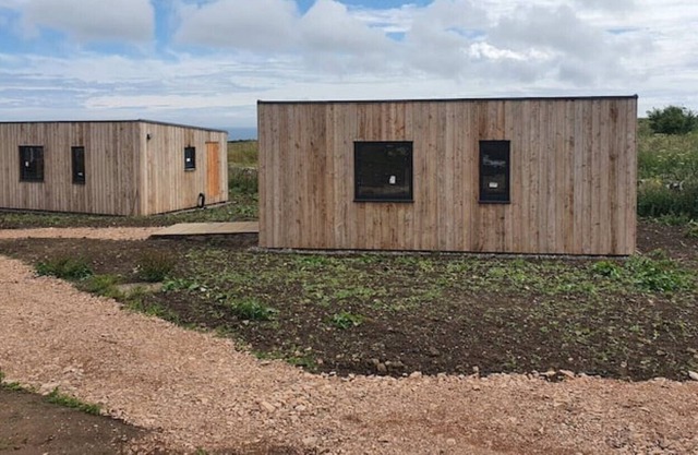 Rustic cabin 1, sea views from rewilded farm