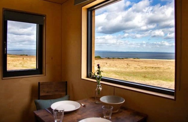 Rustic cabin 10, sea views from rewilded farm