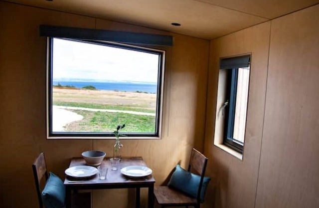 Rustic cabin 2, sea views from rewilded farm