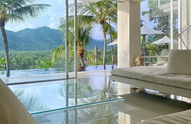Sea & mountain view villa with pool, tropical garden and amazing staff