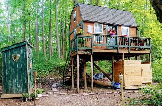 SIS's Treehouse Cozy & Charming located within forests on 26 acres Morgantown WV