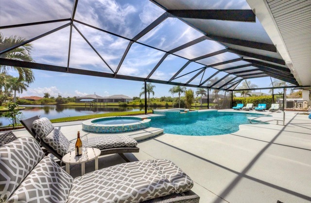 South Gulf Cove 5 Bedroom Private Home with Pool on Canal