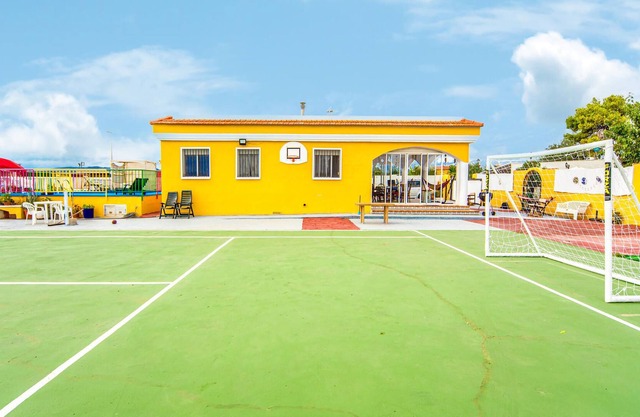 Spacious and family vacation home with sports and playground and swimming pool.
