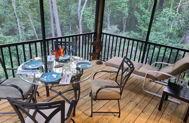 Spacious Creek-side Home in the Woods near Wineries, Helen and Dahlonega