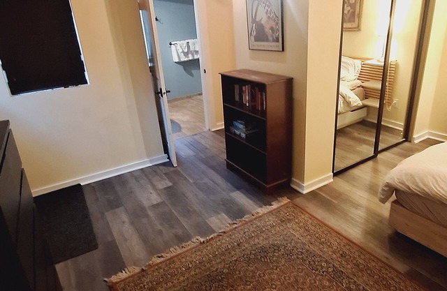 Spacious one bedroom, one bath. Two minute walk from Marine Gateway Station