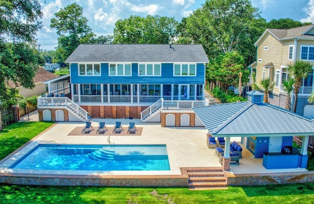 Stunning 5-Bedroom Inlet Home with Private Pool, Pool House, and Dock