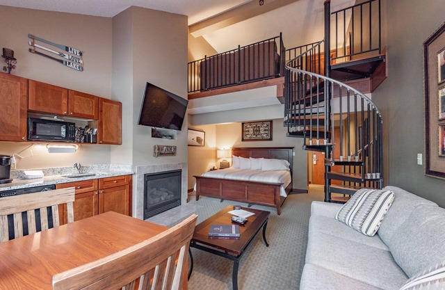 Suites at Silver Tree A314: Studio and Loft Suite with Free WIFI and Fireplace!