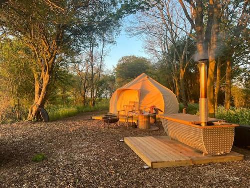 The Warren, Hot Tub and wood burning stove