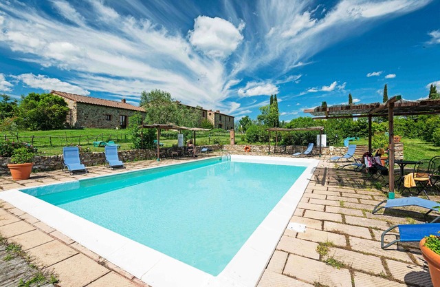 Three-room apartment with two bathrooms and on two levels, equipped patio