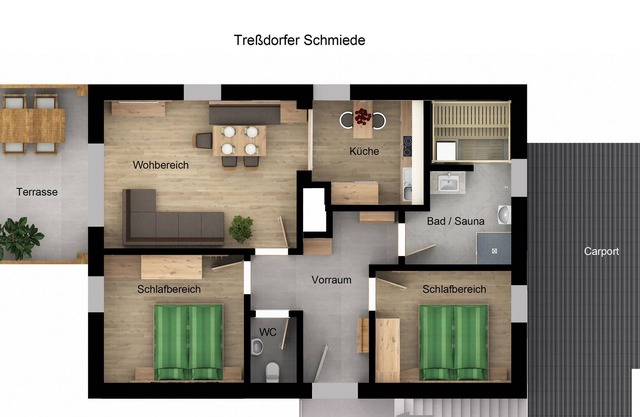 "Tressdorfer Schmiede" a holiday house with sauna and carport for you alone