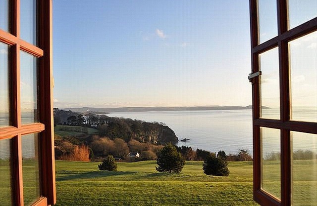 Two story cottage with magnificent sea views across St Austell Bay towards Fowey