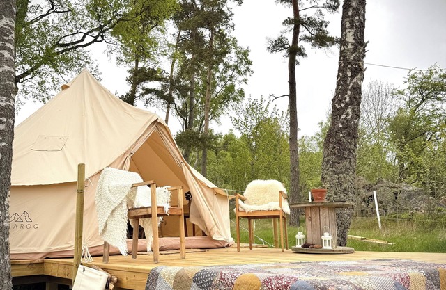 Unique glamping experience with alpacas in the countryside near Laholm