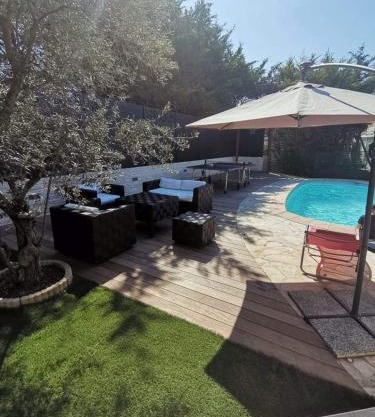 Villa Jasmin, bas de villa, à 10 min de Cannes, piscine privée