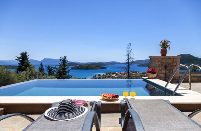 Villa Kallisto with Infinity Pool & Stunning Sea View in Perigiali, Lefkada!