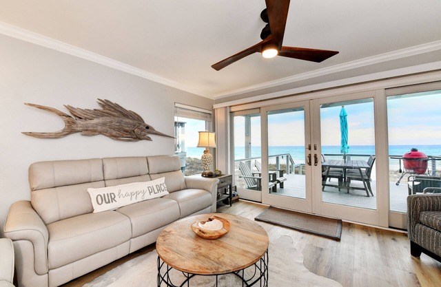Walk out the deck to the sand - Beachfront Home - DRIFT AWAY