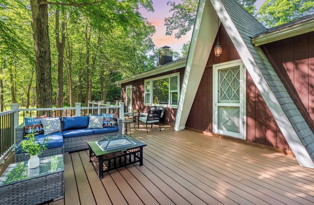 Walk to the Lake | Firepit, Deck, Sunroom, Fireplace | Tomhickon by AvantStay