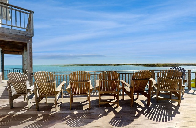 Waterfront house with private hot tub, pool, ocean view, & AC - walk to dining