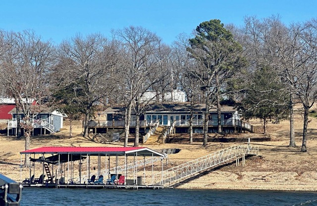 Waterfront with Private dock w/amazing views, fire pit and pet friendly!
