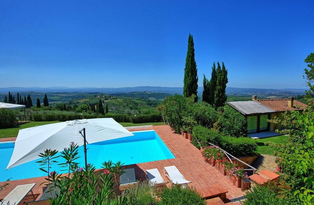 Wonderful private villa with pool, WIFI, A/C, TV, balcony, panoramic view, close to Greve In Chianti