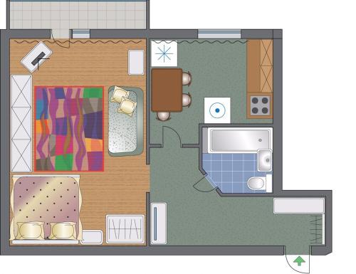 Dniprovs'kyi District Apartment | Однокомнатная квартира на улице Попудренко