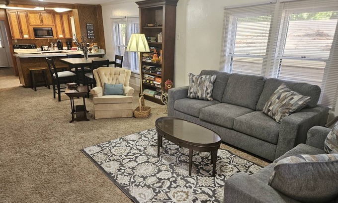 Lakeside House | 1 Acre Home |Woodsy & Fenced |Dogs Ok |Firepit |Close to Dining/Shops | Moody Oaks Rental Next Door