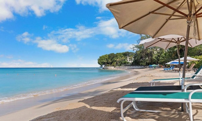 Old Trees Bay Apartment | 1 bedroom Beachfront Condo, small pool, gorgeous sea view
