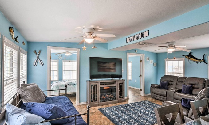 Surfside Beach House | 1 Block to Surfside Beach: Home w/Deck!