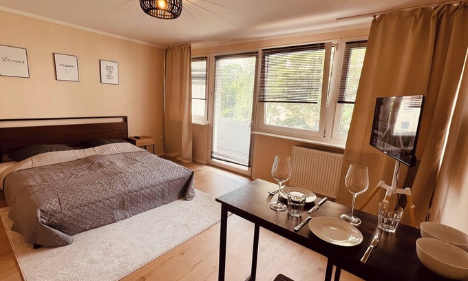 Offenbach am Main Apartment | 1 Zimmer Wohnung Nahe Sanaklinikum Balkon Netflix