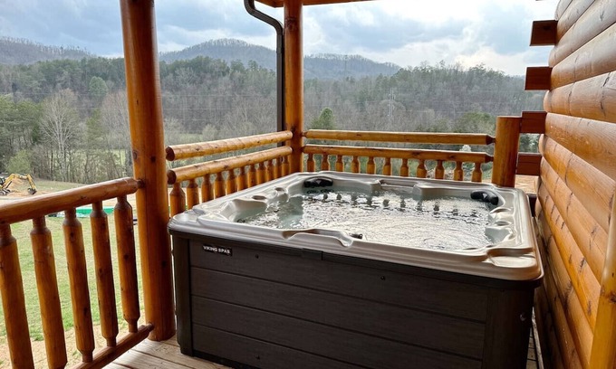 Pigeon Forge Cabin | 2 Cabins! Sleeps 28-8BR! Pool, Hot Tub, Game Room!