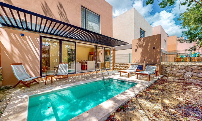Tulum House | 2-story resort home near cenotes with private outdoor pool, patio, terrace, gym