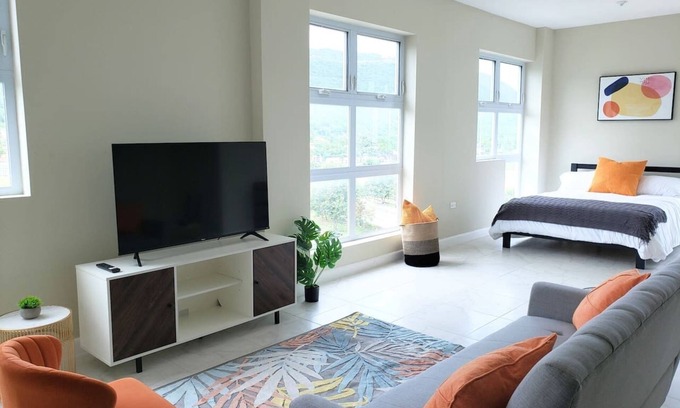 New Kingston Apartment | 24/7 Secured Studio with Stadium Views|Gym|Tennis @ The Lofts