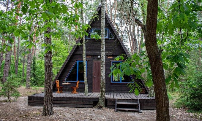Wilga Cabin | 3 A-shaped cottages in a beautiful forest 1 hr drive from Warsaw