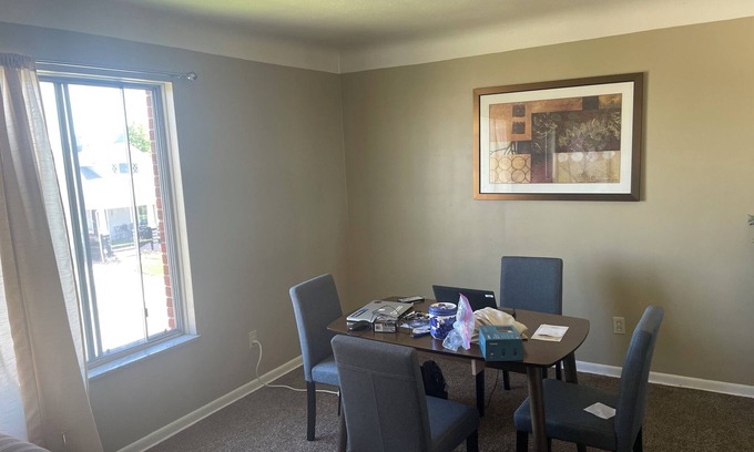 Garfield Heights Apartment | 3 BR 1 BA air-conditioned spacious Wi-Fi TV yard spacious large kitchen.