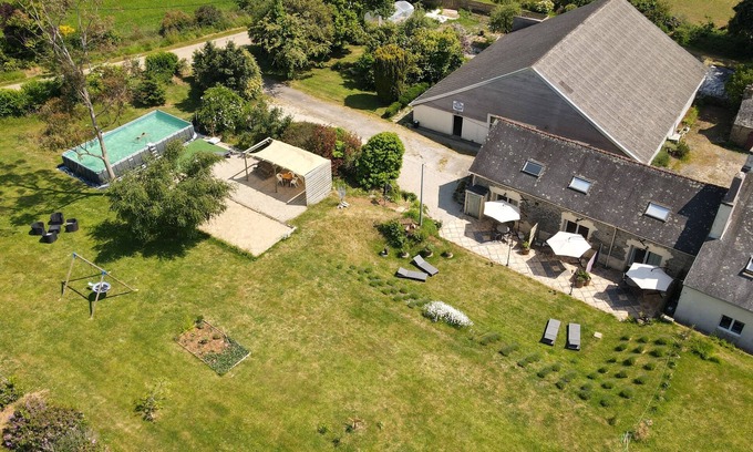 Tregourez House | 3 gites combined 5 bedrooms, 3 bathrooms, Large games room, gym and sauna.