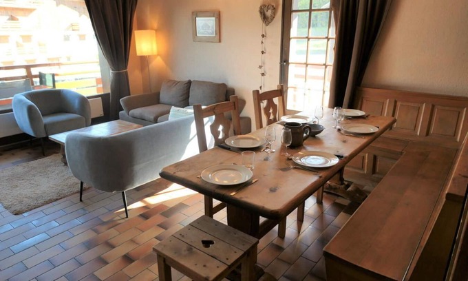 Le Bettex Apartment | 300m from ski slopes, 2nd floor, view mountain, balcony, parking, tv, 65m², Saint Gervais