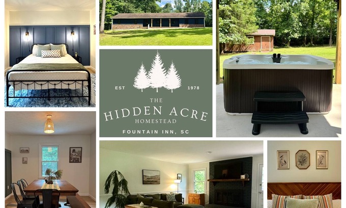 Fountain Inn House | 4 Bedroom Retreat w/Hot Tub on Private Acre of Wooded Land