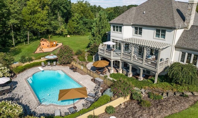 Hummelstown House | 5 Star Family Hershey Retreat Pool Hot tub Theater