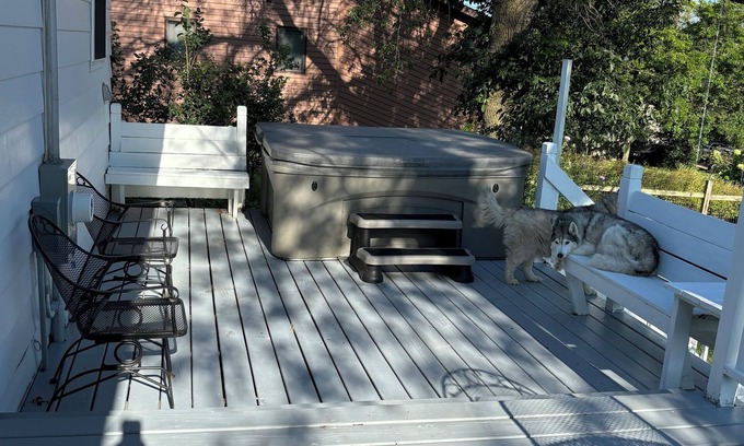 Osseo House | 7th Street Retreat with outdoor hot tub