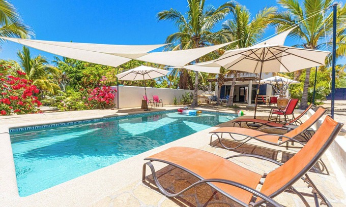 La Ventana Villa | A Beautiful private Beach House w/Large Pool, surrounded By Palms & Flowers
