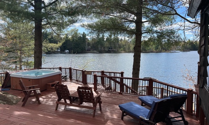 Town of Hermon Cottage | Adirondack Area Trout Lake Waterfront Cottage, Hot Tub, Pontoon Boat, Upstate NY