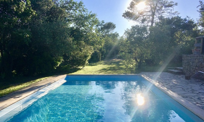 Bagnols-en-Foret Villa | Air cond VILLA, PRIVATE POOL (roll shutter), horses, close to beaches, huge parc