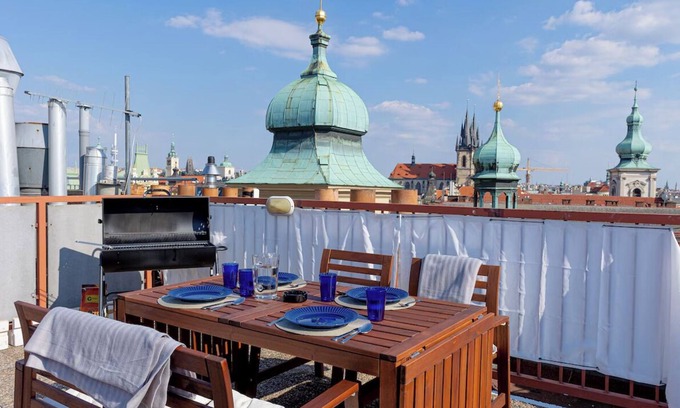 Prague 1 Apartment | Air conditioned Penthouse with Spacious roof terrace in the heart of Old Town