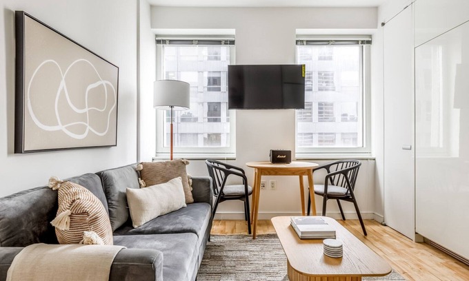 Central New York City Apartment | Amazing Midtown 1BR w/Doorman, Gym & W/D, nr Rock Center, by Blueground