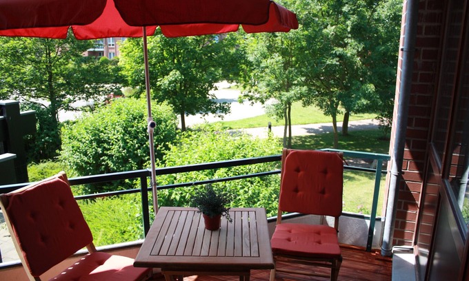 Ronnau Apartment | Apartment "Funkenhagen" in Travemünde with WLAN, balcony, parking space, pool, sauna