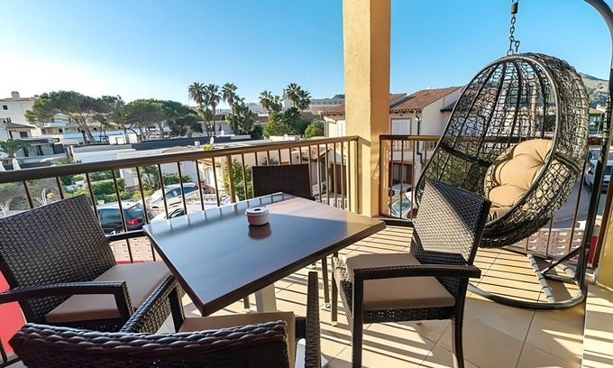 Cala Agulla Apartment | Apartment 'Suite 1' with Shared Pool, Wi-Fi and Air Conditioning