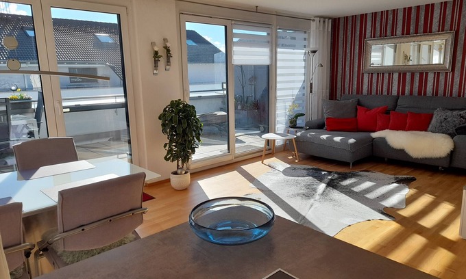 Waggershausen Apartment | Apartment 'Tina's Lounge Penthousewohnung' with Mountain View, Private Terrace and Wi-Fi