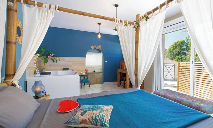 Puget-sur-Argens Apartment | Apartment with Jacuzzi 40m2 four-poster bed