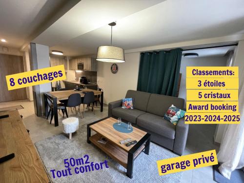 Arc-1800 Apartment | ARC 1800 Appartement 6-8 pers,5 cristaux, avec garage