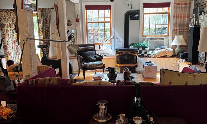 Rhinebeck House | Artist's Retreat: Farm Stay with Gas Fireplace, Sauna, and Saltwater Hot Tub