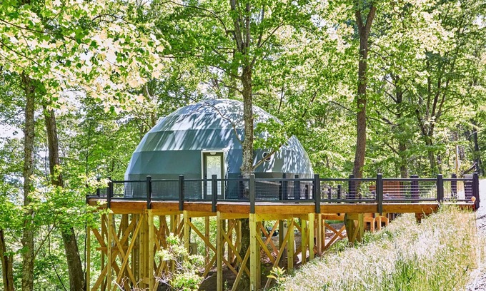 Canton Cabin | Asheville Dome Sleeps 6 + Hot Tub + Mountain View